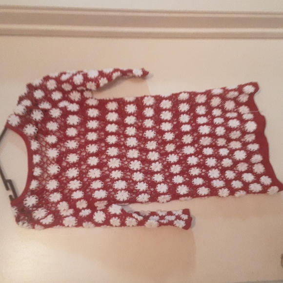 Crocheted Bathing Suit Cover Up / Dress Signature by Jerell Sz M - Picture 4 of 4